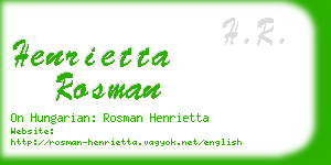 henrietta rosman business card